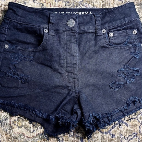 American Eagle Outfitters Pants - American Eagle Outfitters Women's Black Denim Shorts Hi-Rise Festival